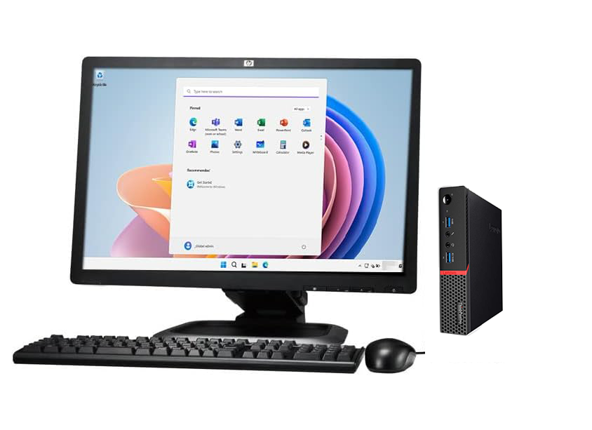 Mini Desktop PC Bundle – Intel Core i5 + 8GB RAM + SSD + 22” Monitor – Windows 11 Pro